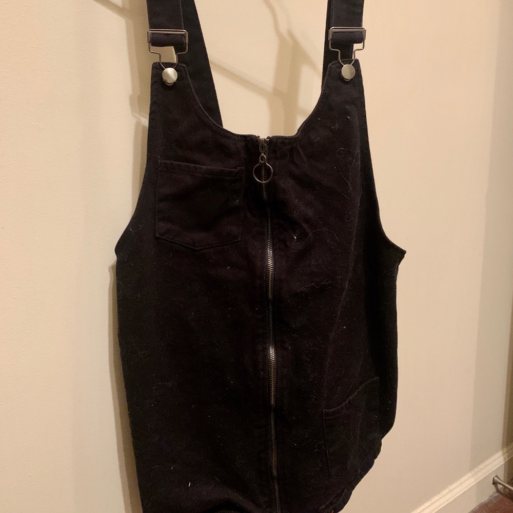 Black overall dress